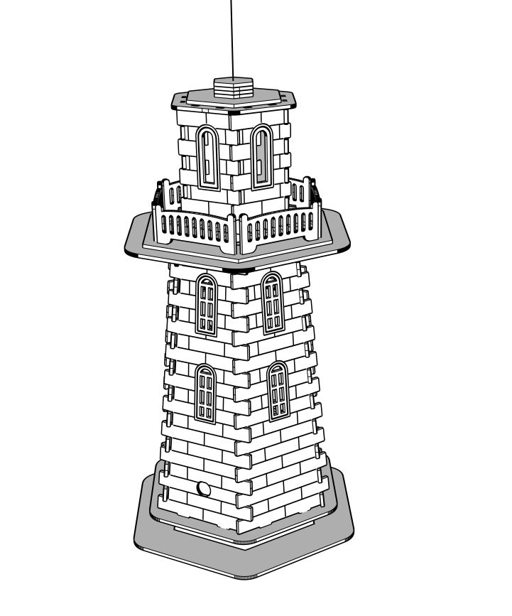 This laser-cut LIGHT HOUSE digital file FOR 3MM MATERIAL